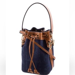 Fendi Mini Mon Tresor FF denim bucket bag